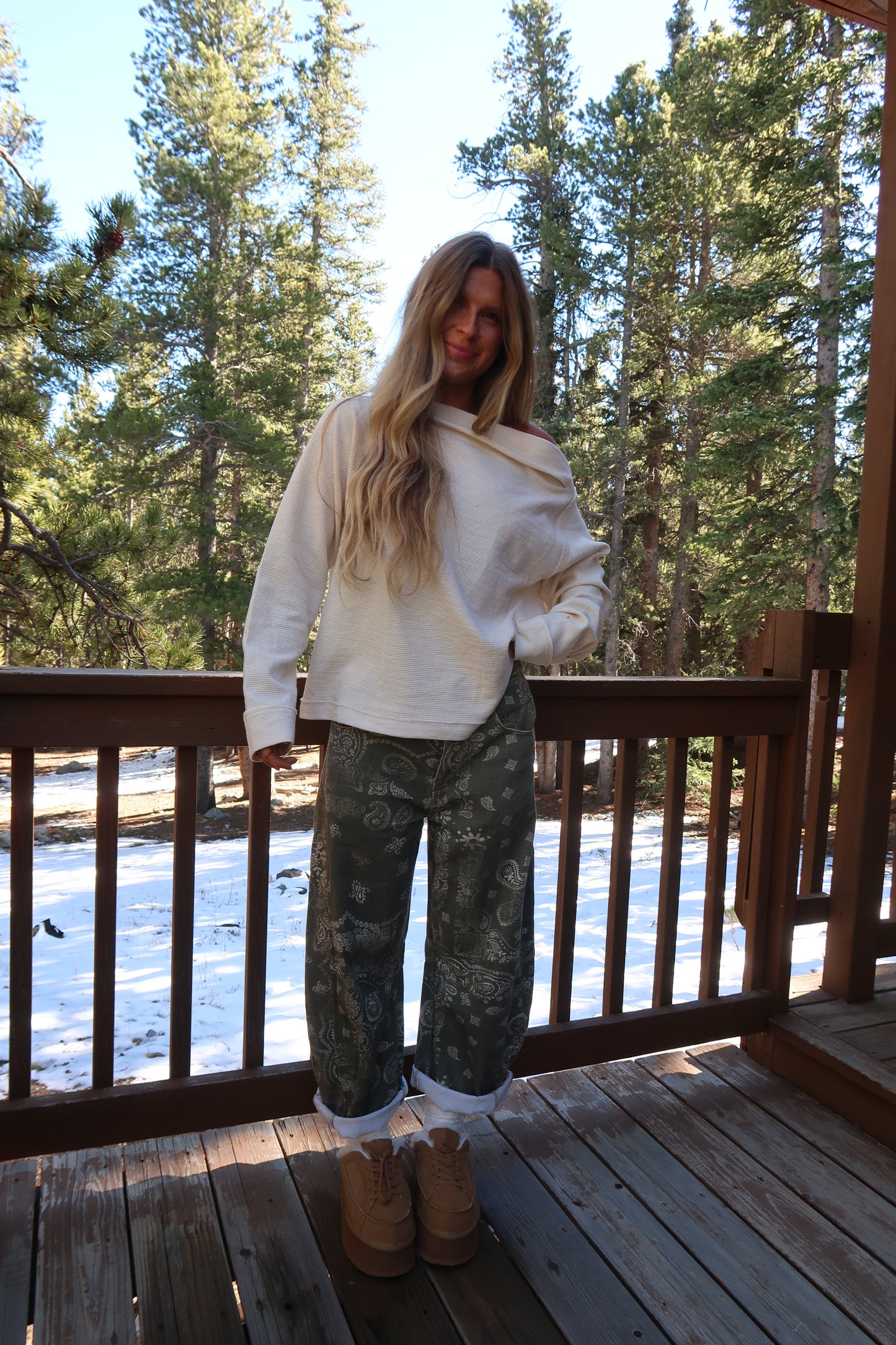 Oatmeal Off the Shoulder Top