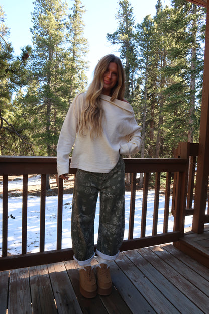 Oatmeal Off the Shoulder Top