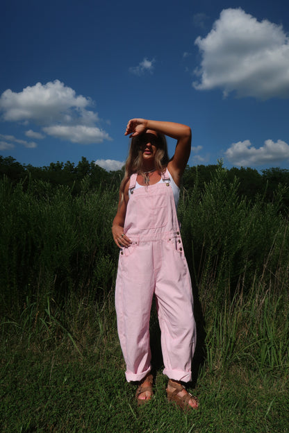 Zinnia Stripe Barrel Overalls