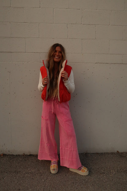 Bubblegum Wide Leg Cargo Pant