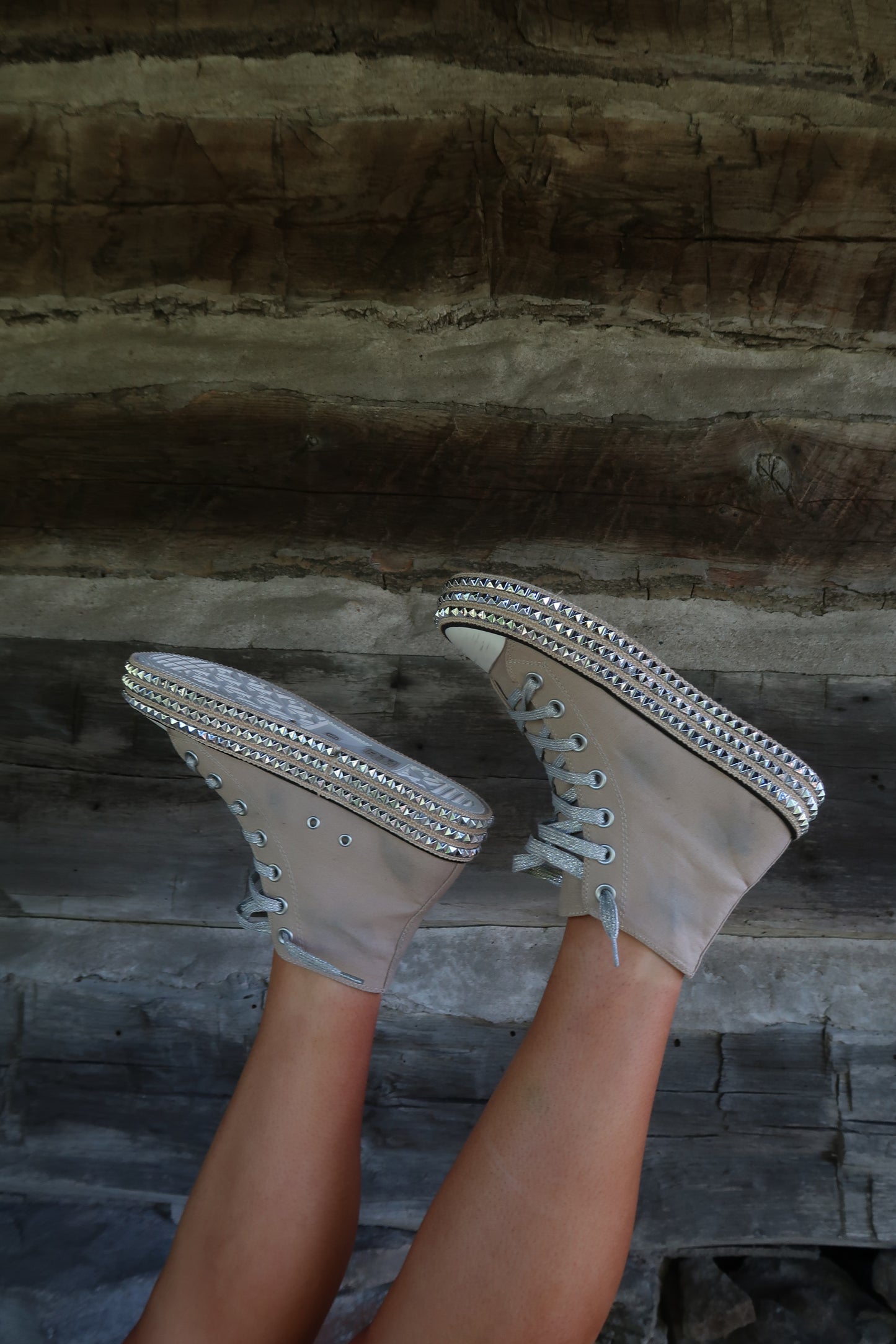 Khaki Studded High Top