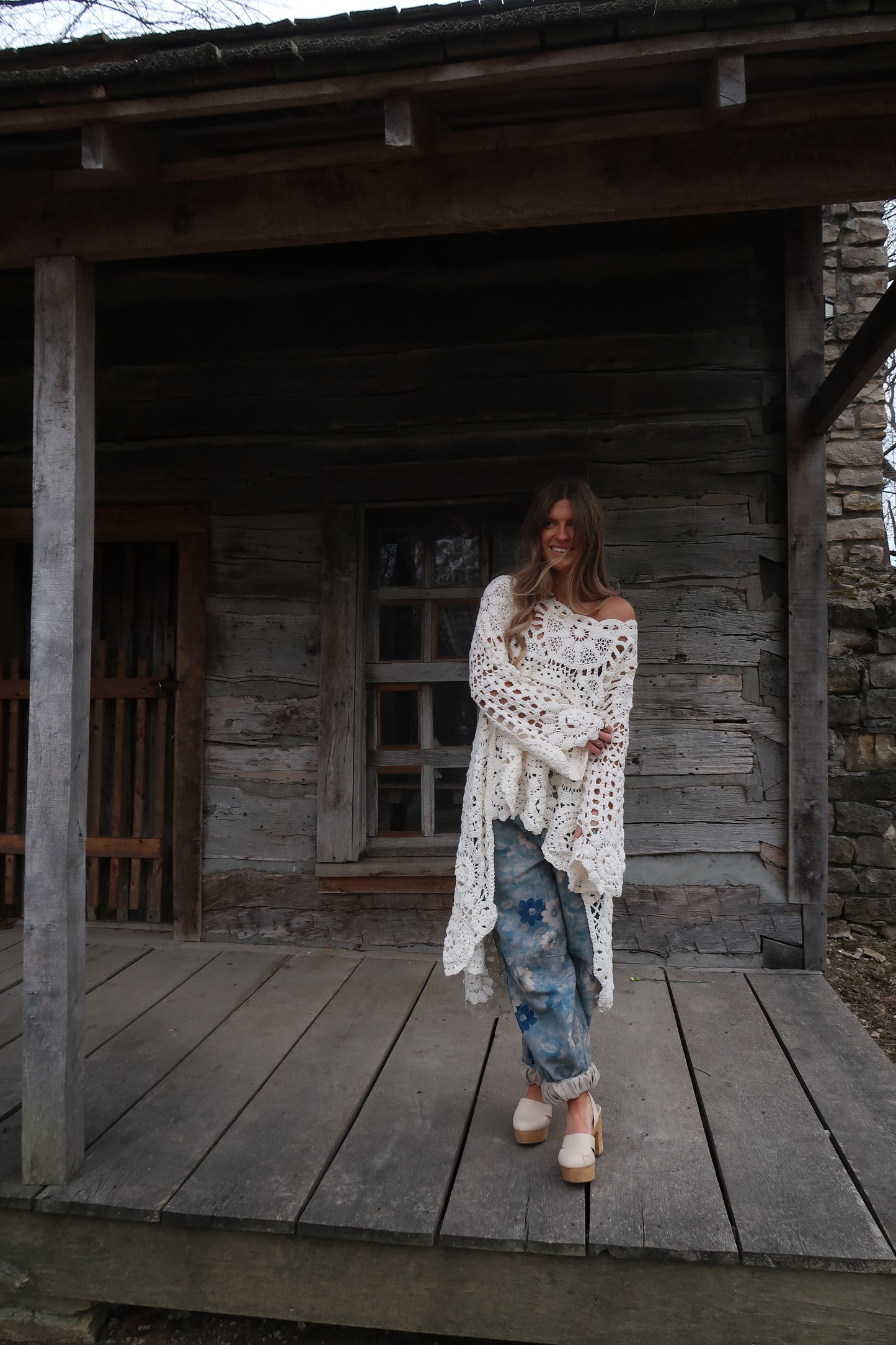 Georgia high low crochet sweater