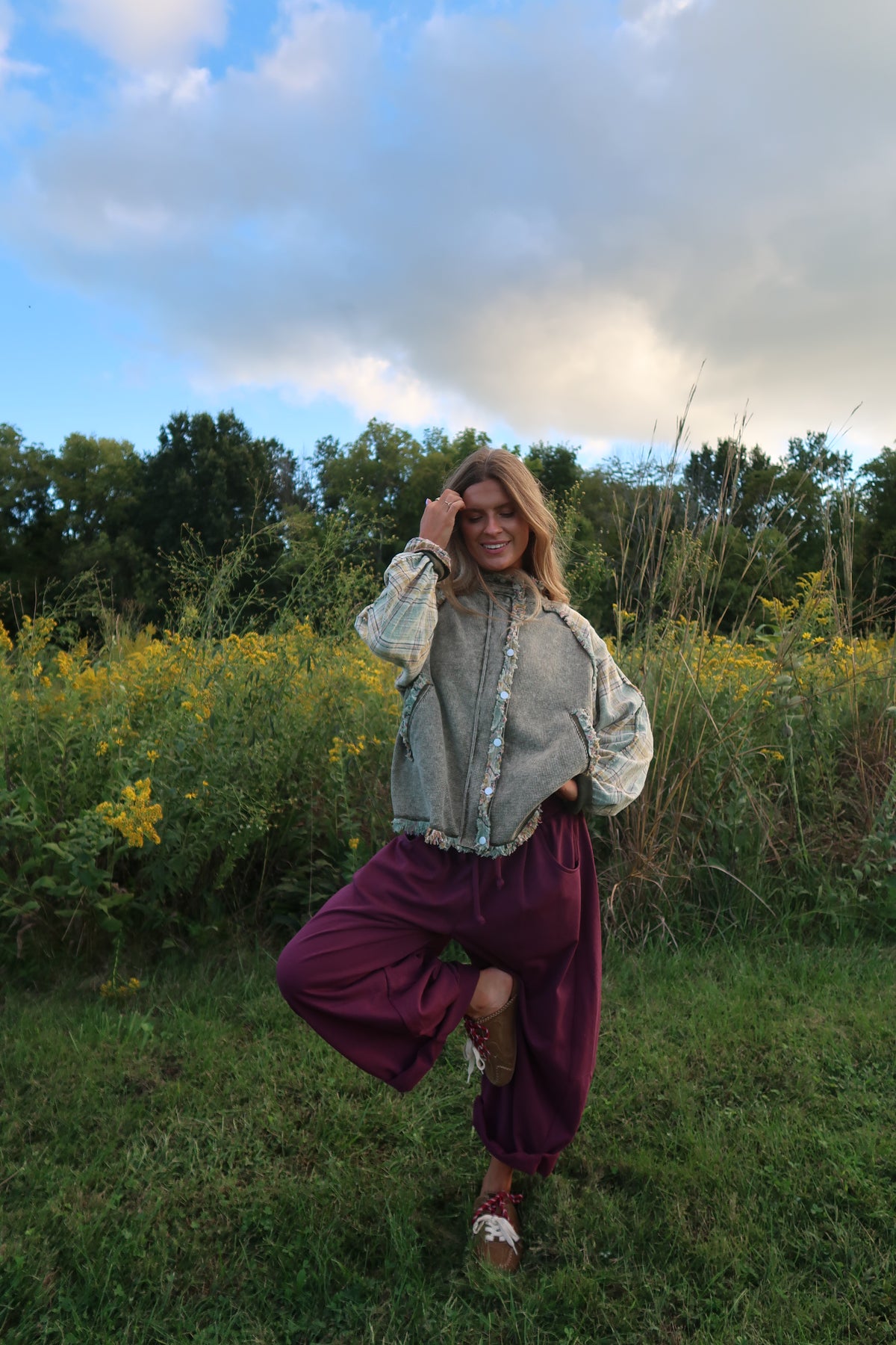Folk Flannel Sleeve Jacket