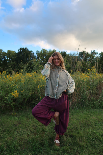 Folk Flannel Sleeve Jacket