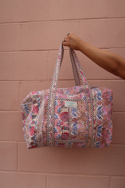 Honey Quilted Duffle Bag