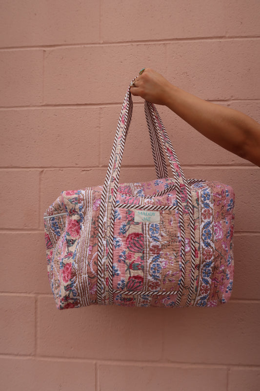 Honey Quilted Duffle Bag