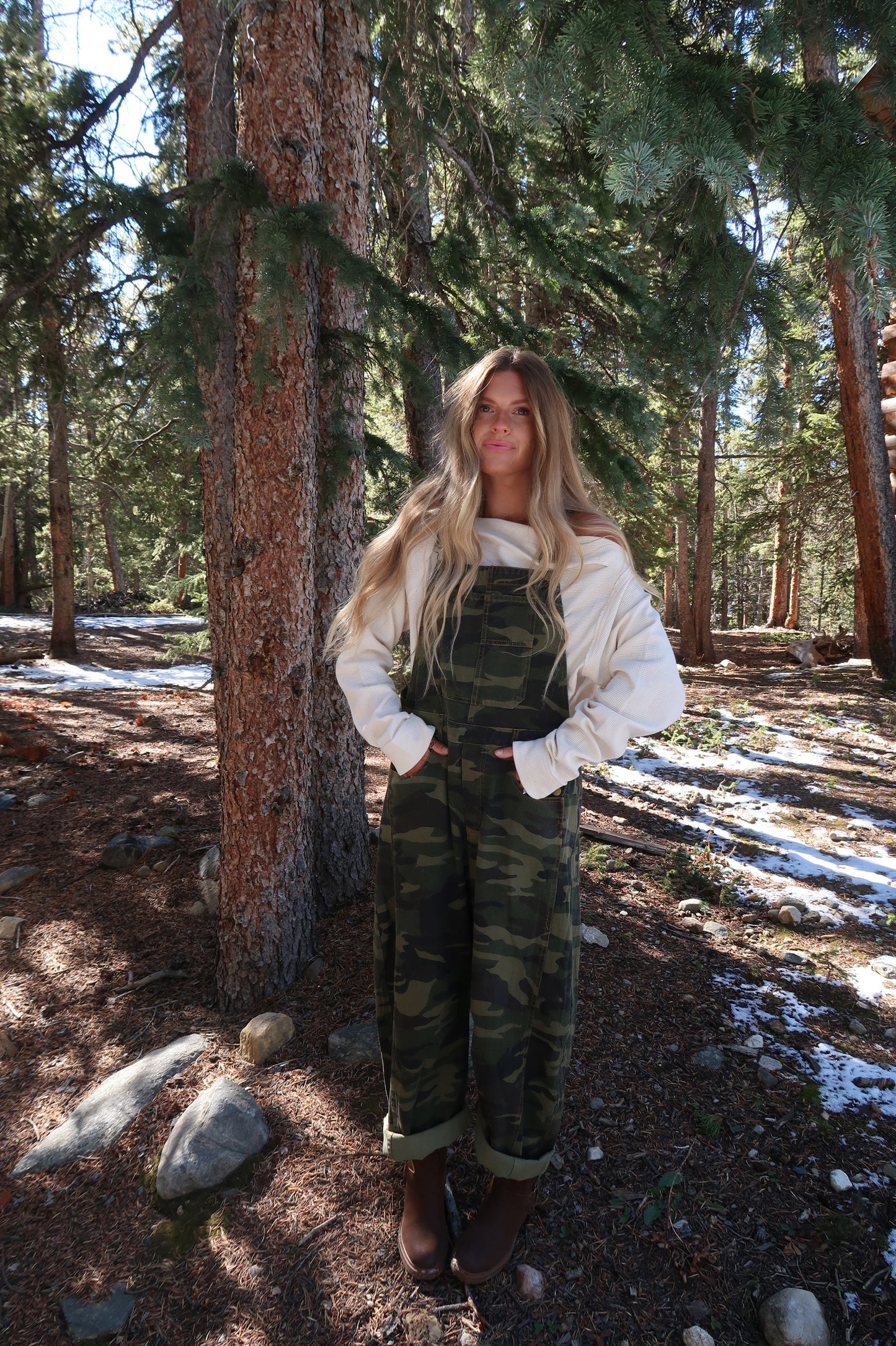 Can't See Me Camo Barrel Overalls