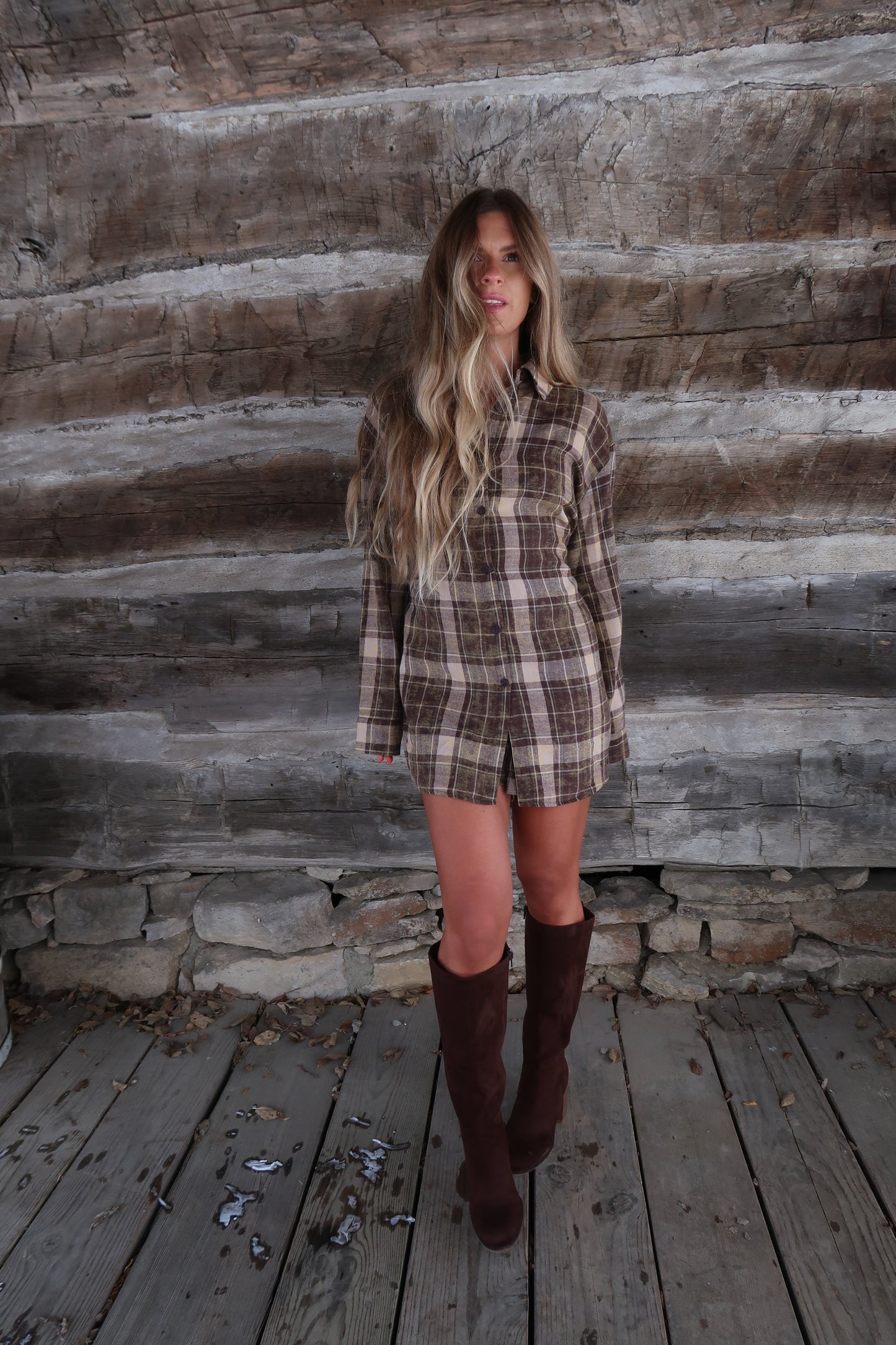 Chocolate Flannel Romper