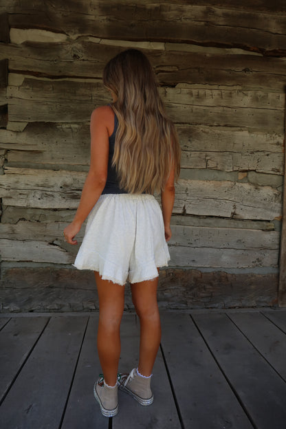 Natural Ruffle Sweat Short