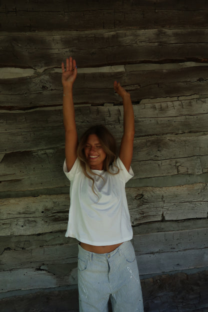 White Boxy Tee