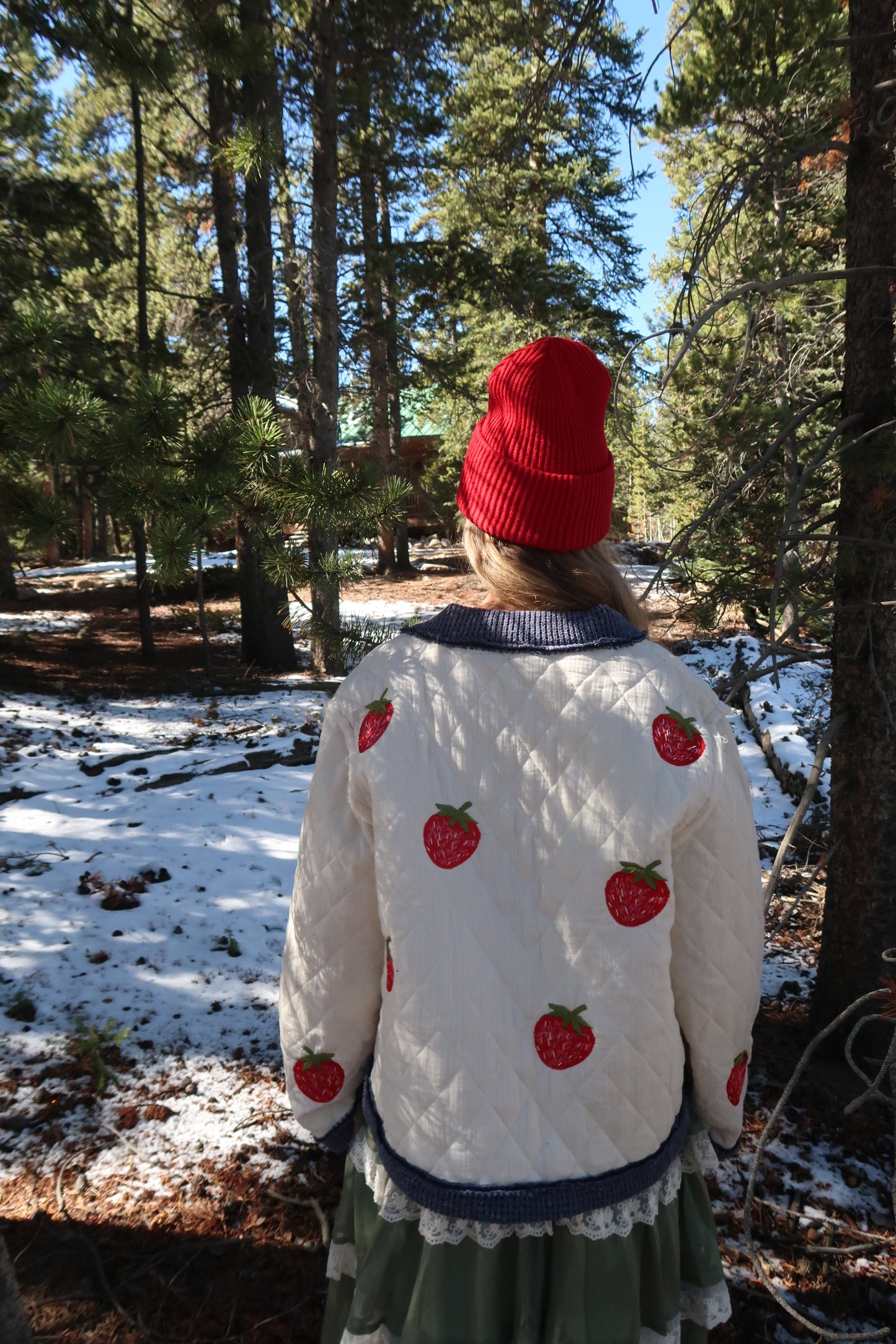 Strawberry Quilted Pullover