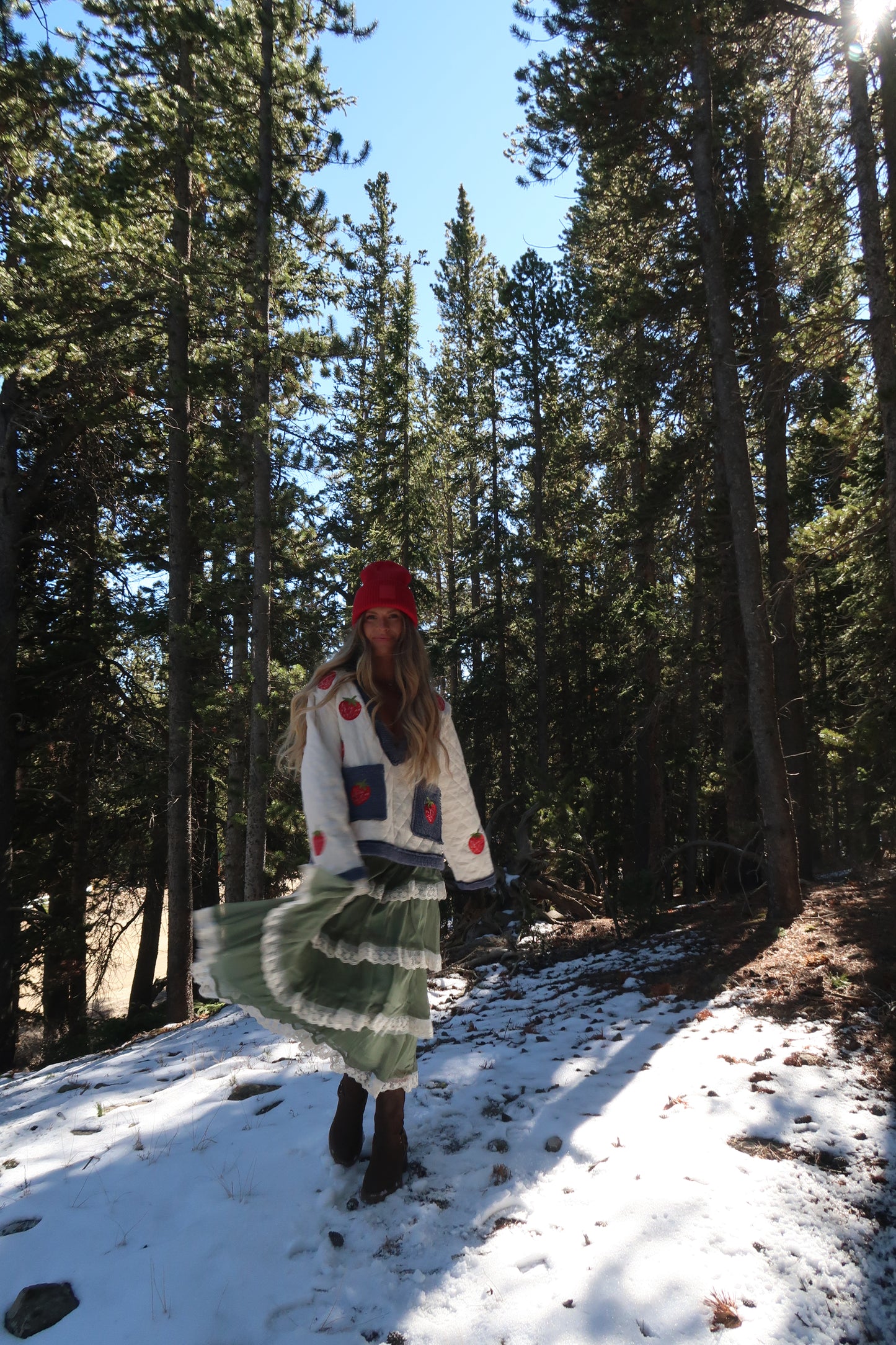 Strawberry Quilted Pullover