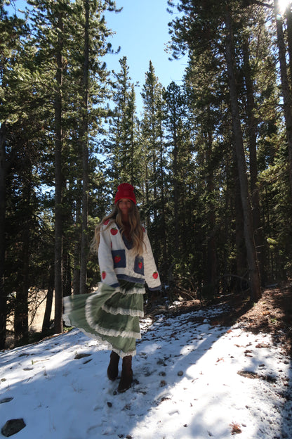 Strawberry Quilted Pullover