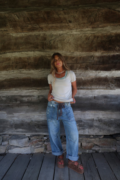 Natural  Ribbed Basics Tee