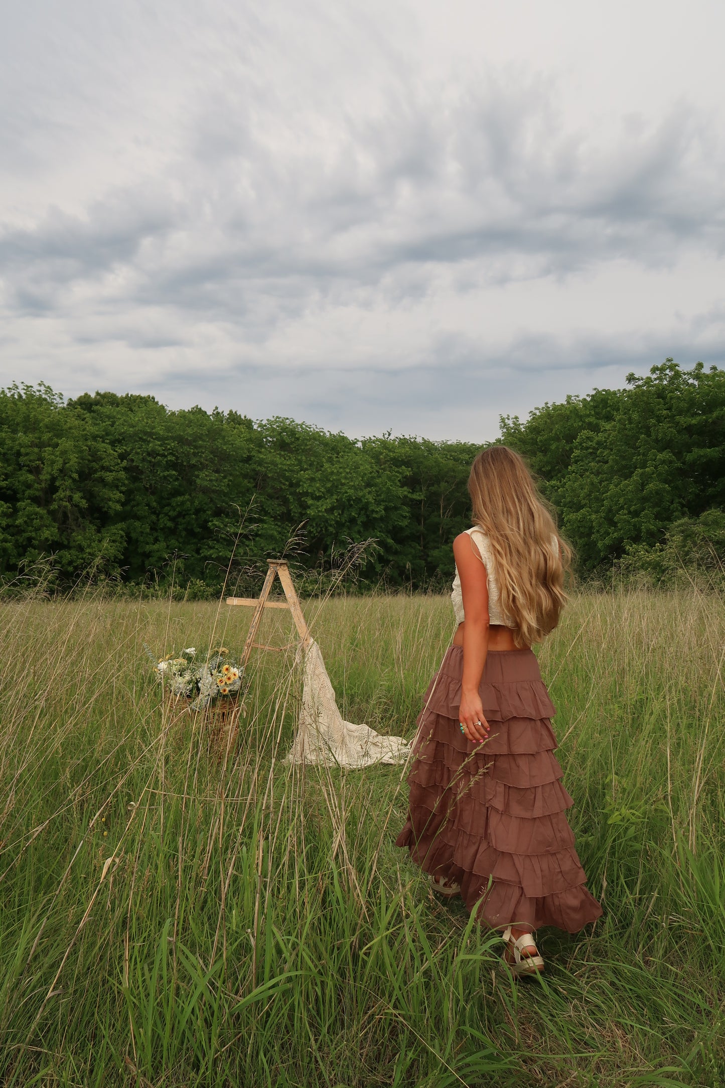 Walnut Frolic Maxi Skirt