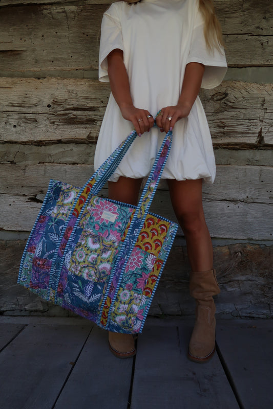 Sally Quilted Tote Bag