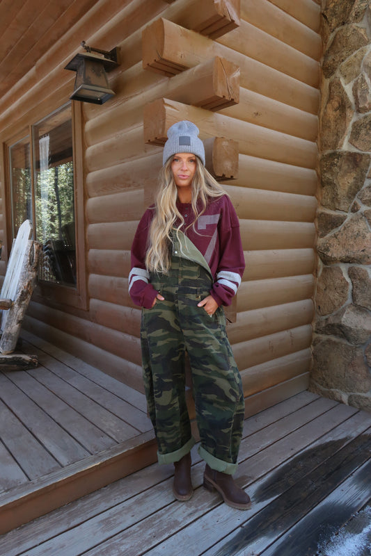 Can't See Me Camo Barrel Overalls