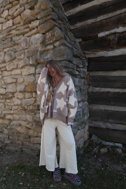 Heavy Cream Wide Leg Crop Pant