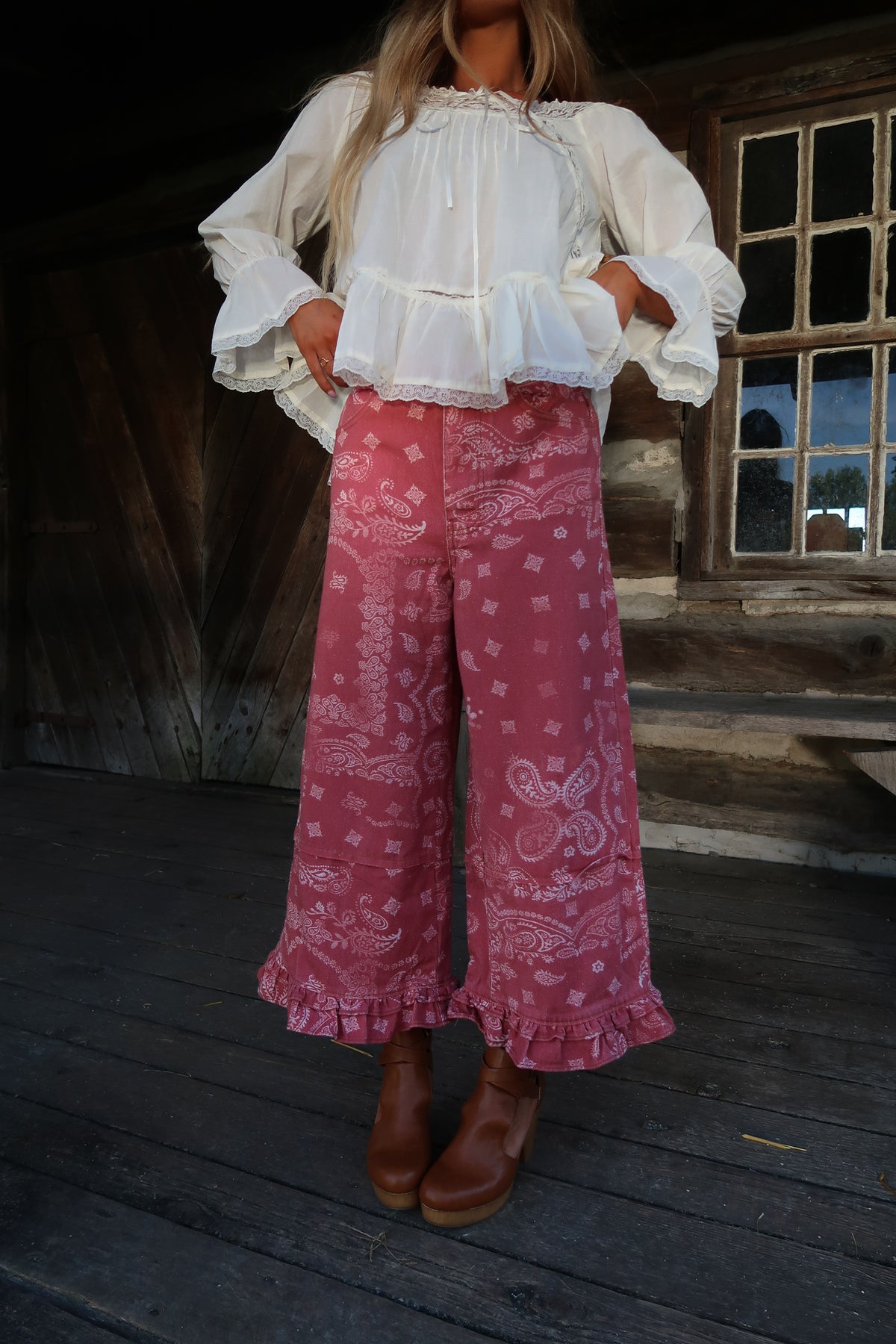 Sienna Ranger Bandana Ruffle Crop Pants