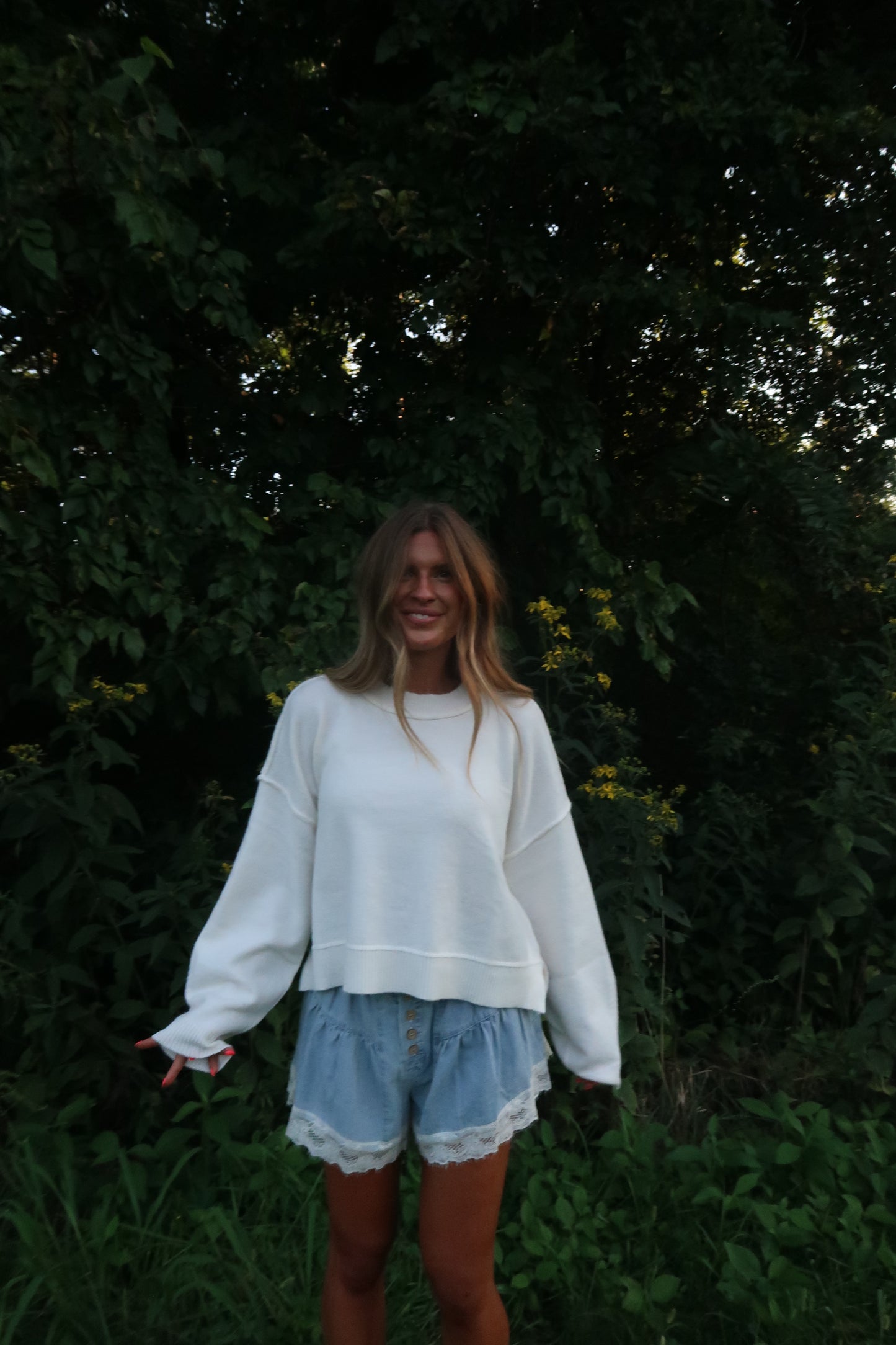 White Boxy Sweater