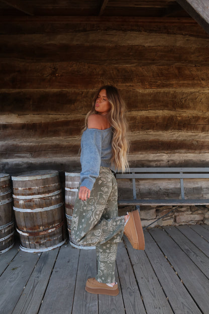 Blue Raspberry Off The Shoulder Sweater