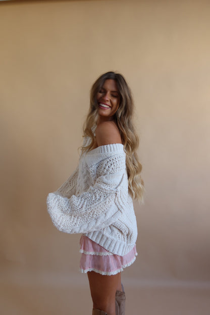Frosted Love V Neck Sweater