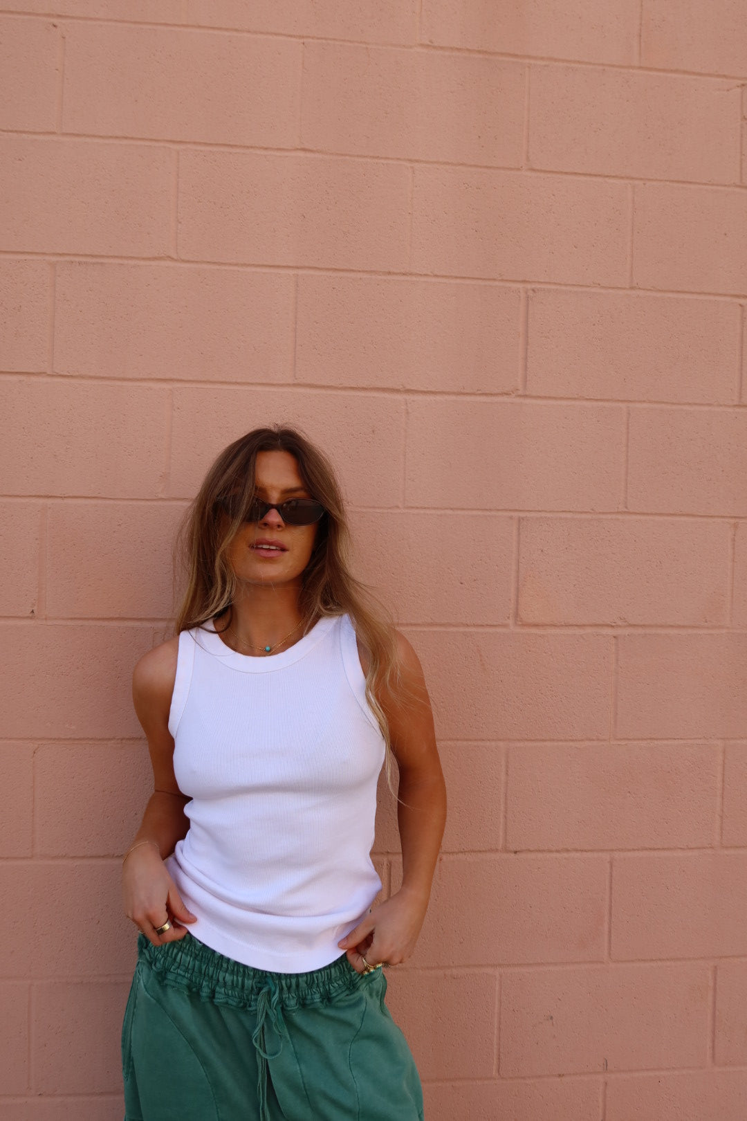 White High Neck Tank