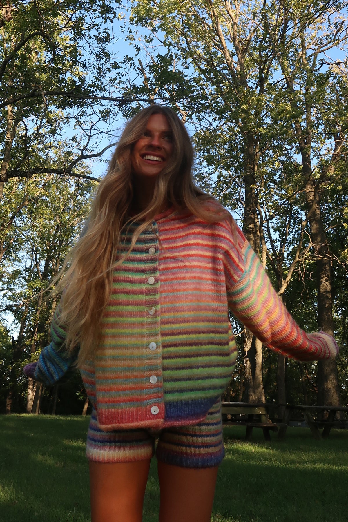 Crisp Air Stripe Cardigan