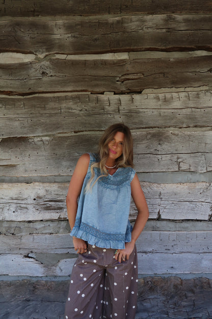 Blue Fresh Linens Top