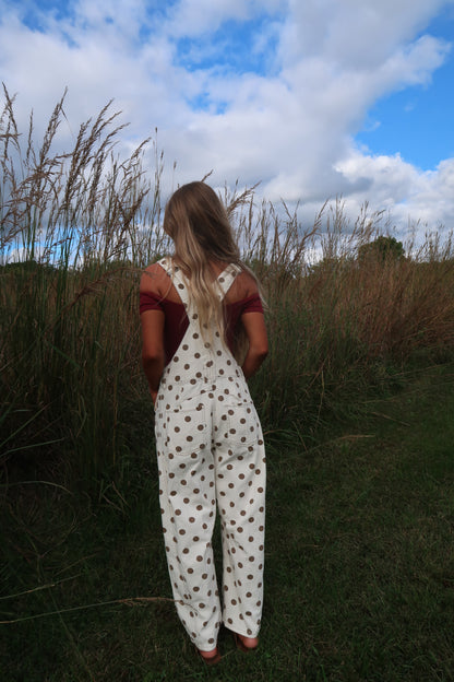 Teddy Dot Barrel Overalls