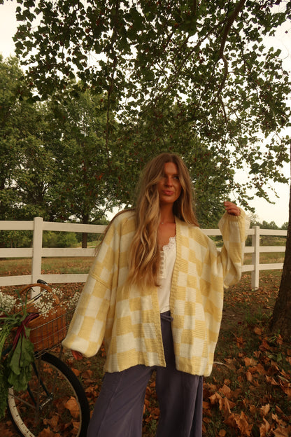 Butter Check Cardi