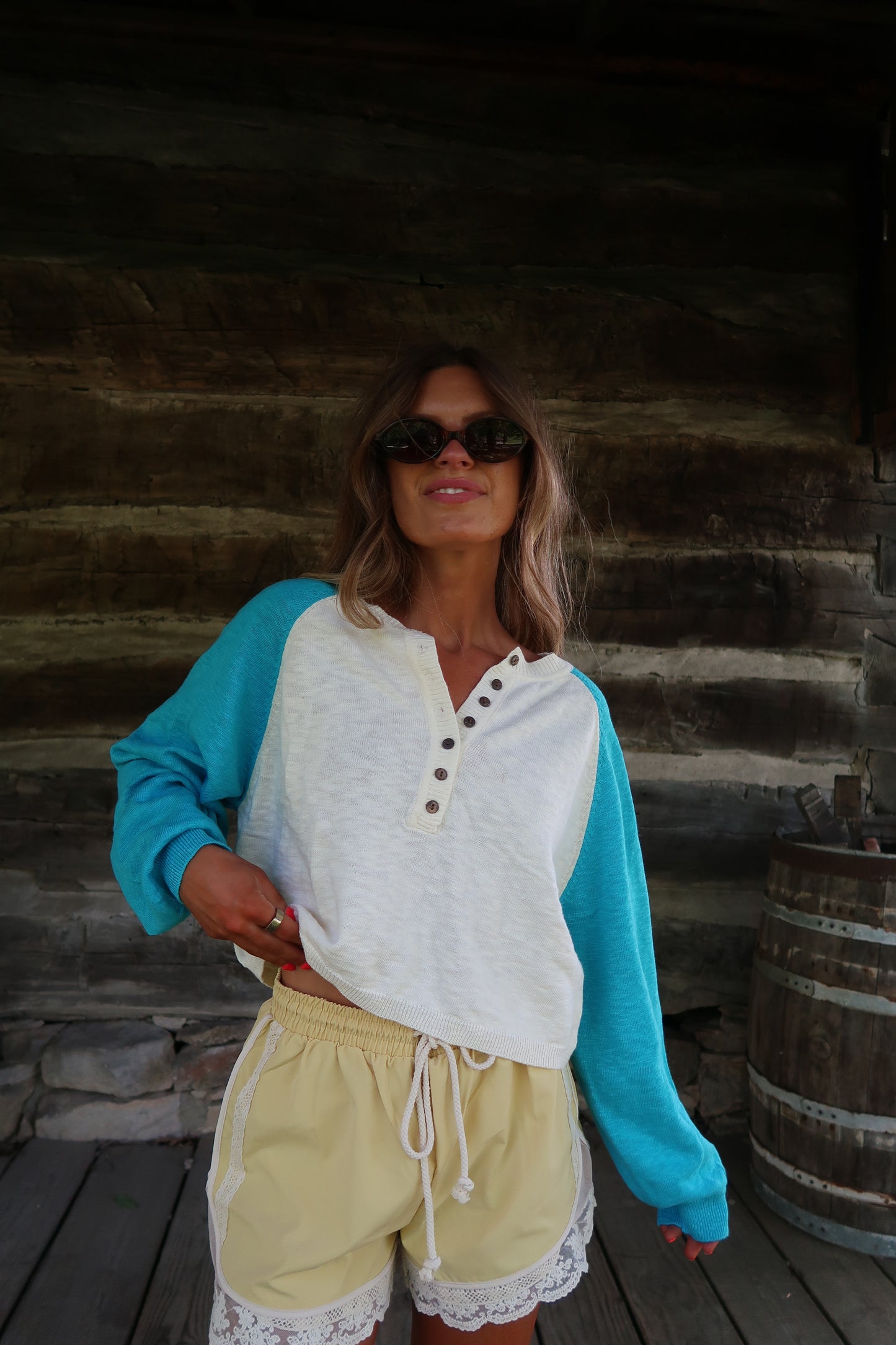 French Blue Knit Long Sleeve
