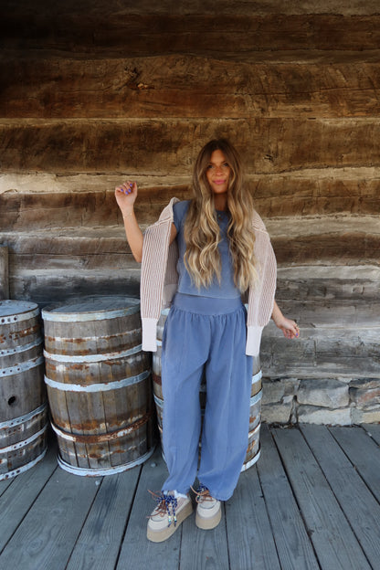 Ecru Striped Knit Sweater