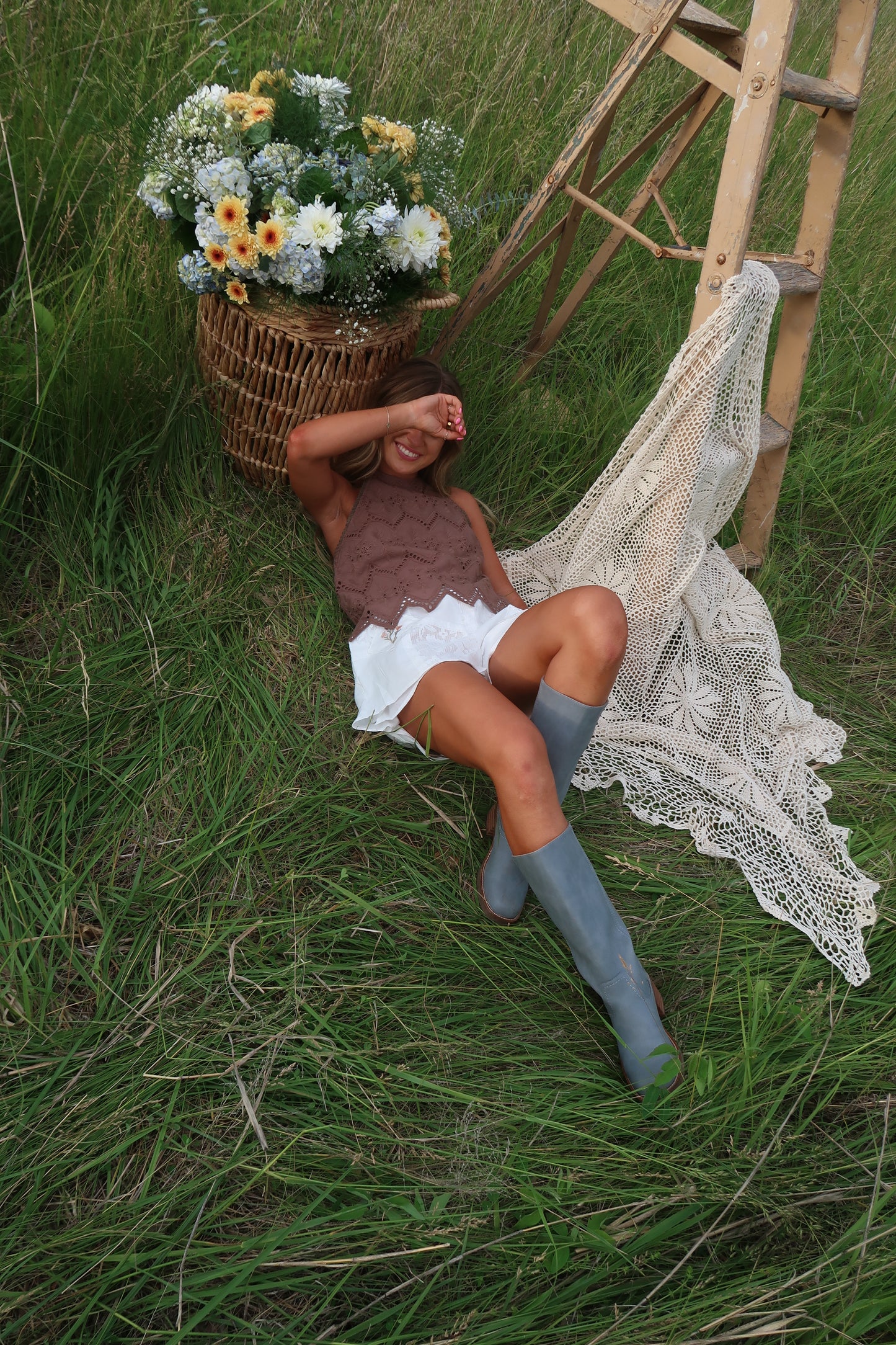 Meadow Flower Embroidered Shorts