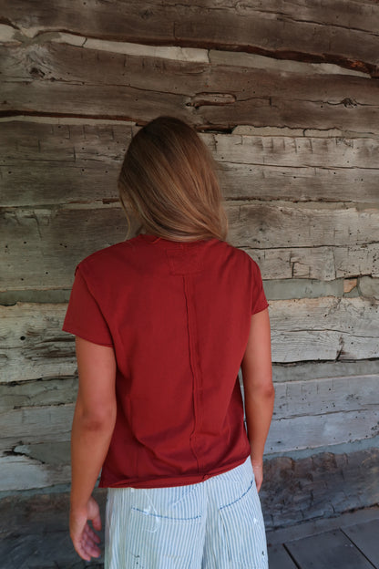 Brick Washed Boxy Cotton Tee