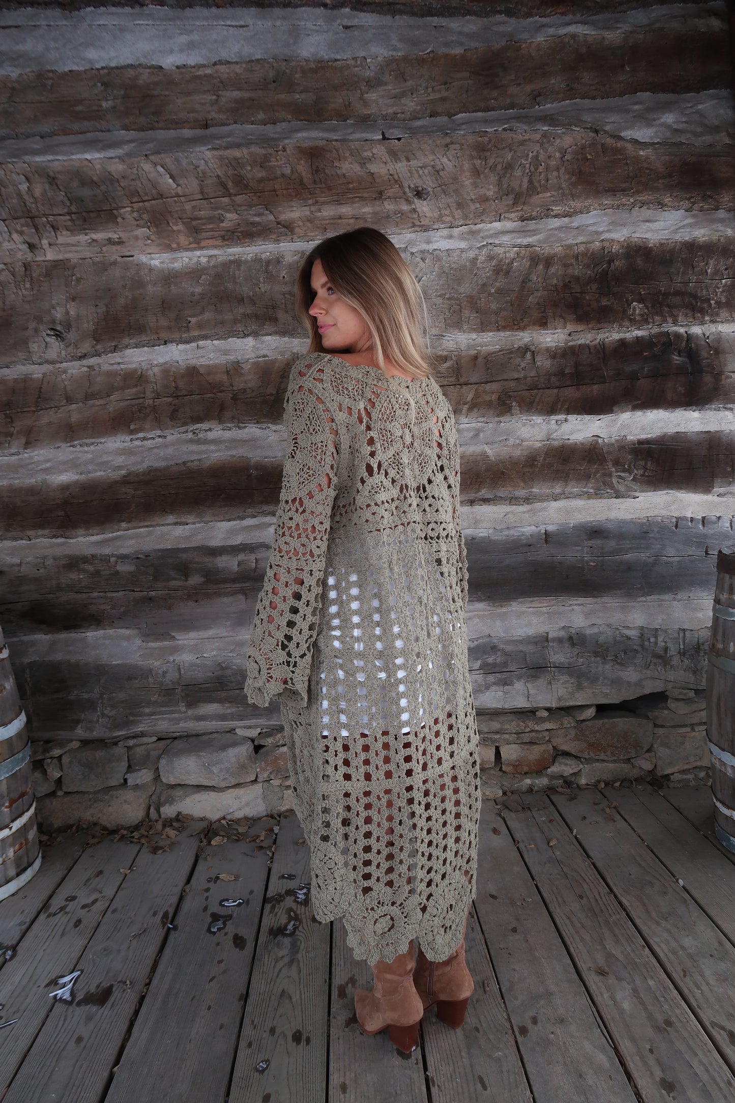 Gypsy  high low crochet sweater