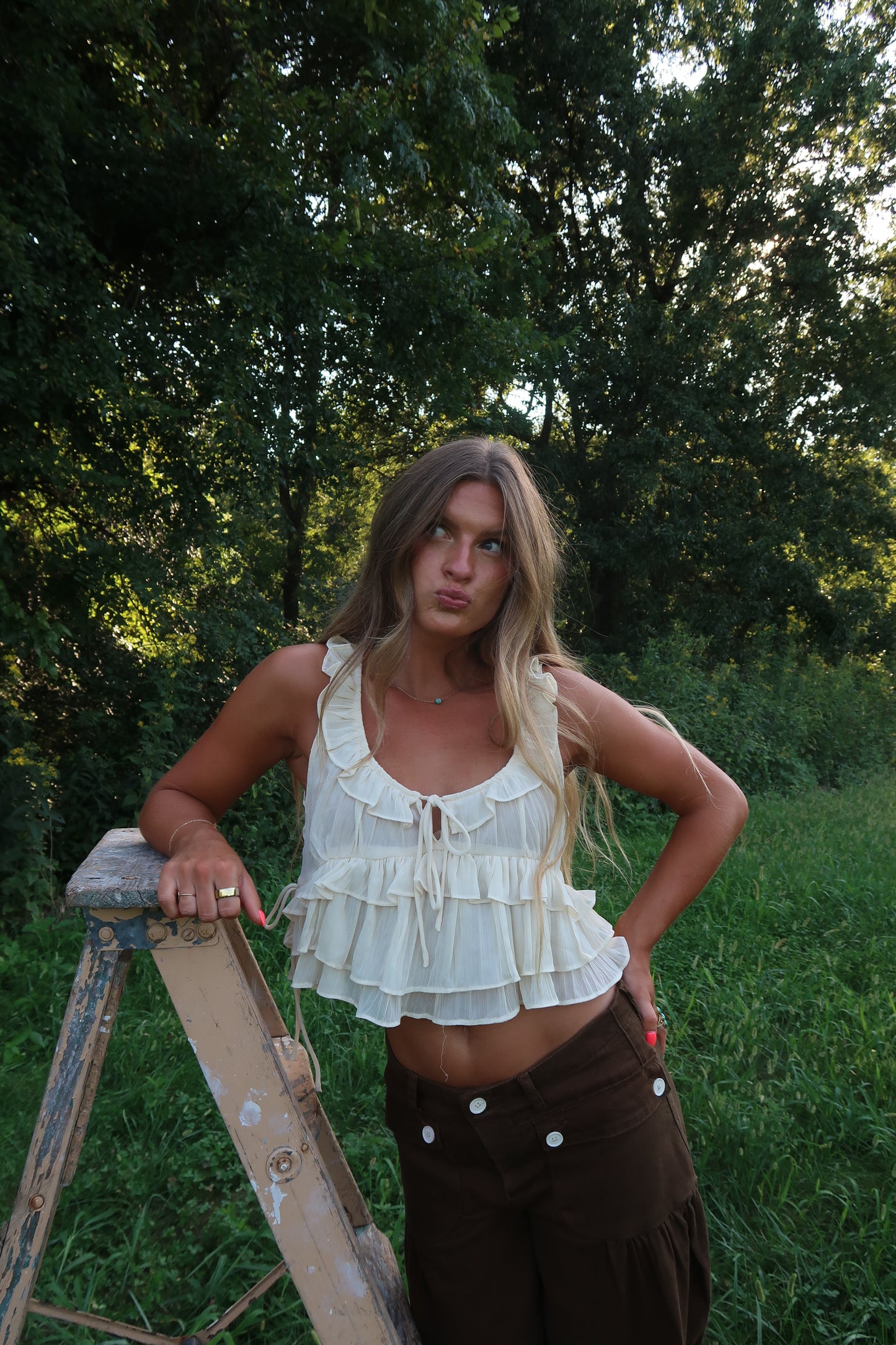 Morning Dew Ruffle Tank