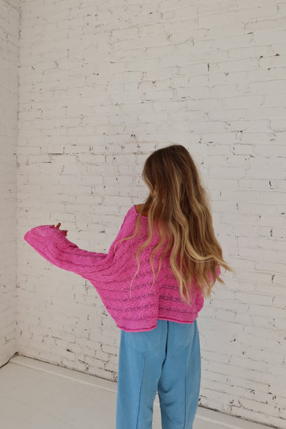 Petal Pop Knit Crop Sweater