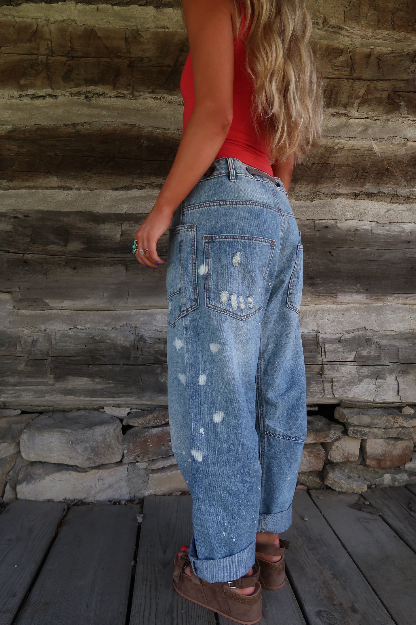 Scottie Tie Waist Barrel Jeans