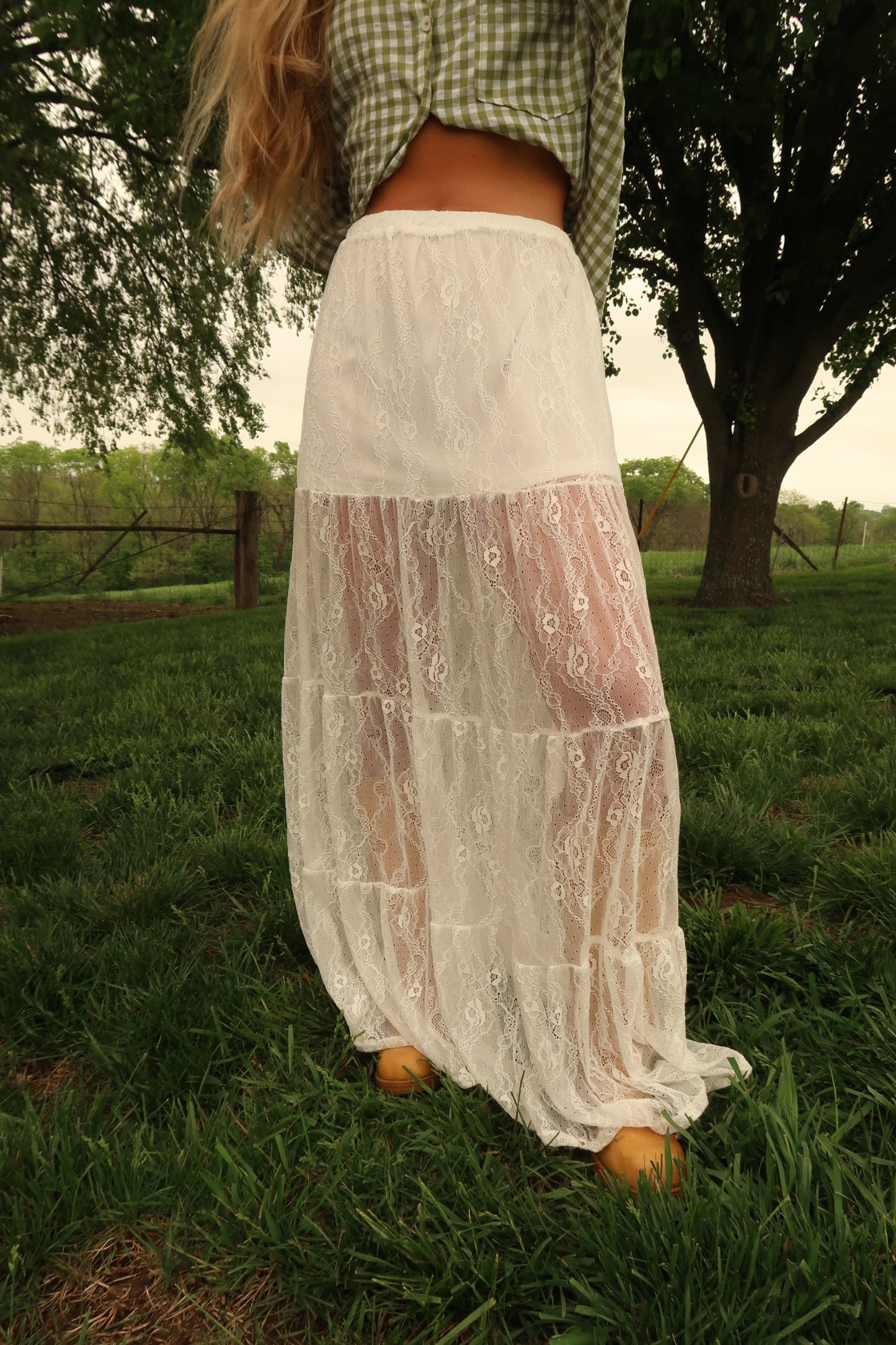 spring fling lace maxi skirt