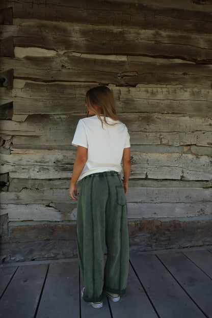 Moss Mineral Barrel Sweats