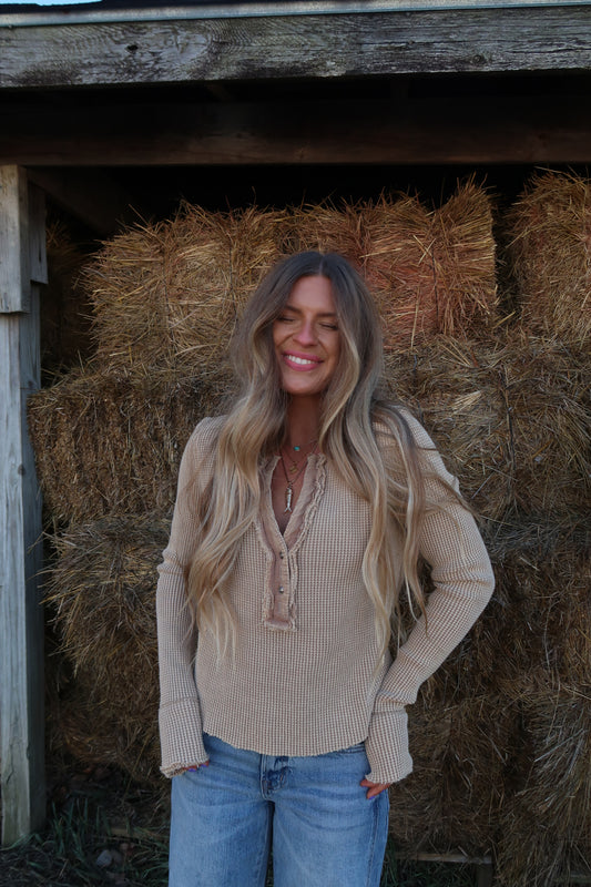 Latte Waffle Long Slv