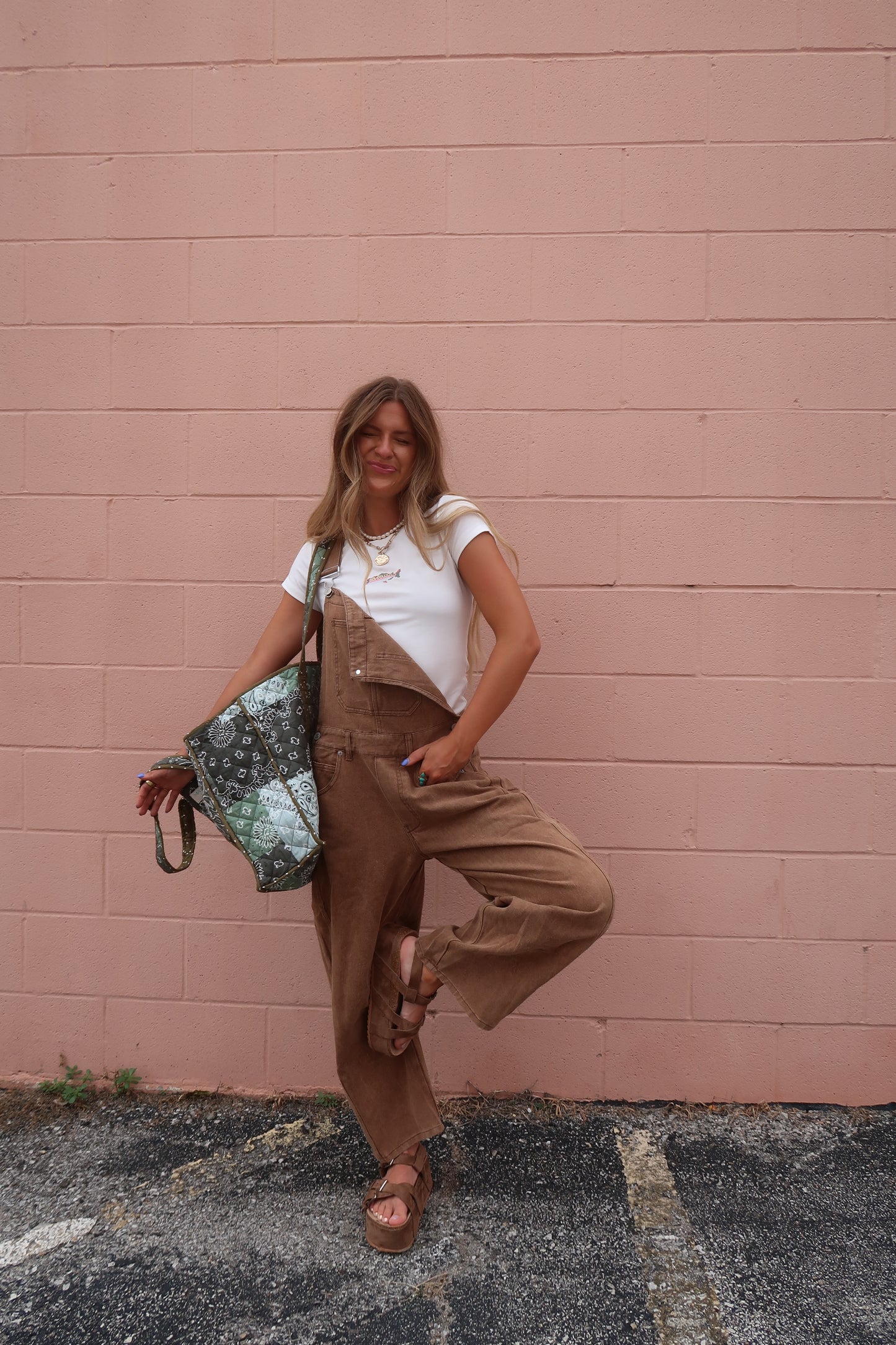 S'mores Barrel Leg Overalls
