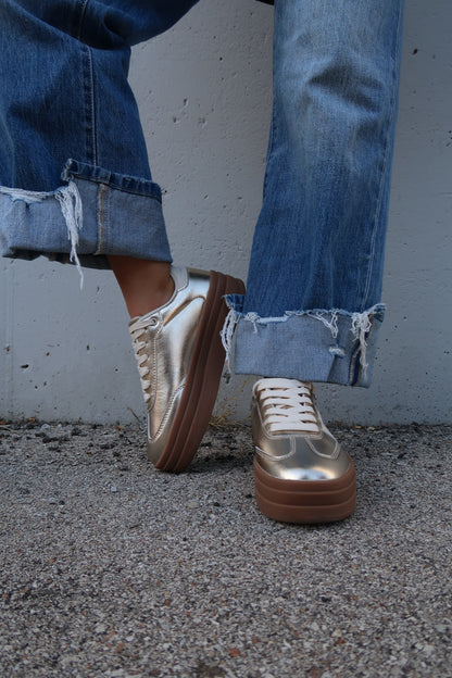 Good Day Gold Metallic Platform Sneaker