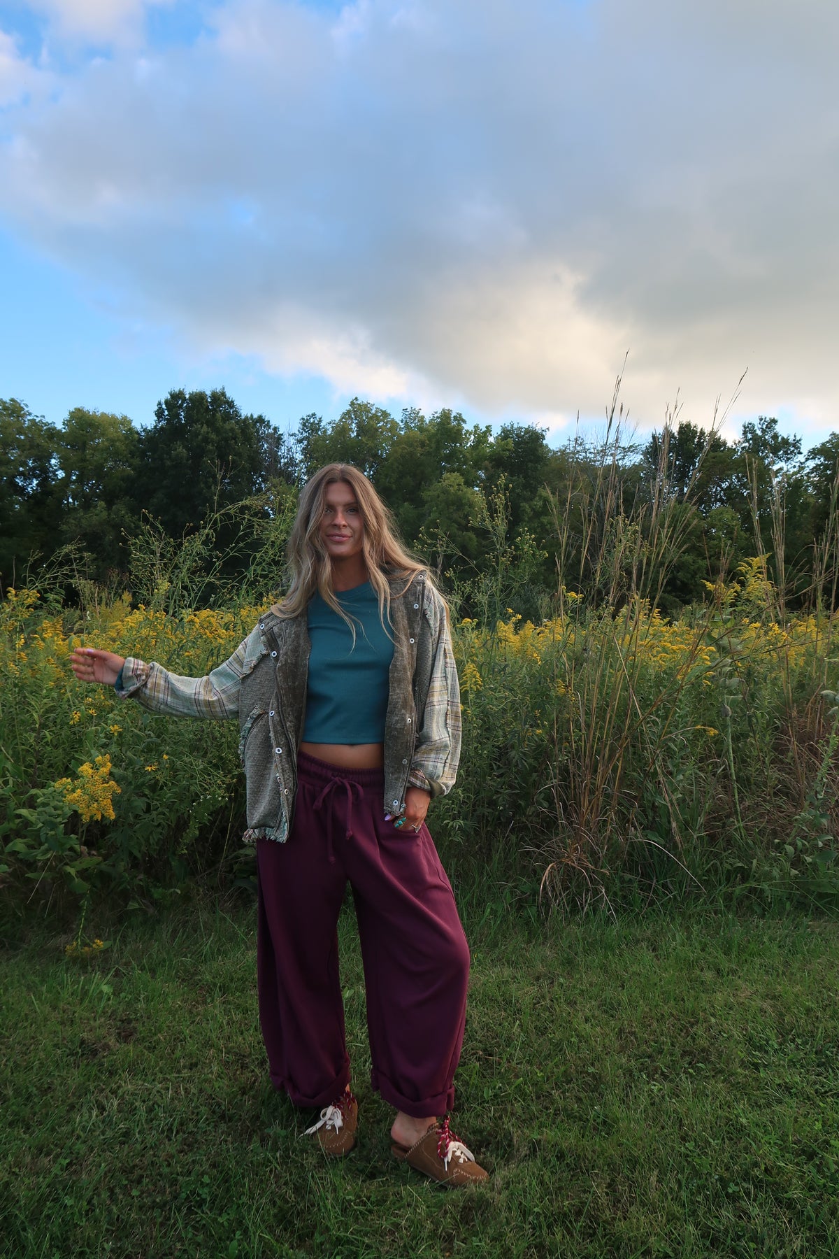 Folk Flannel Sleeve Jacket