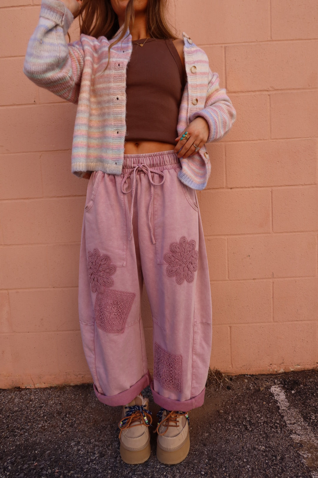 BonBon Crochet Barrel Sweats