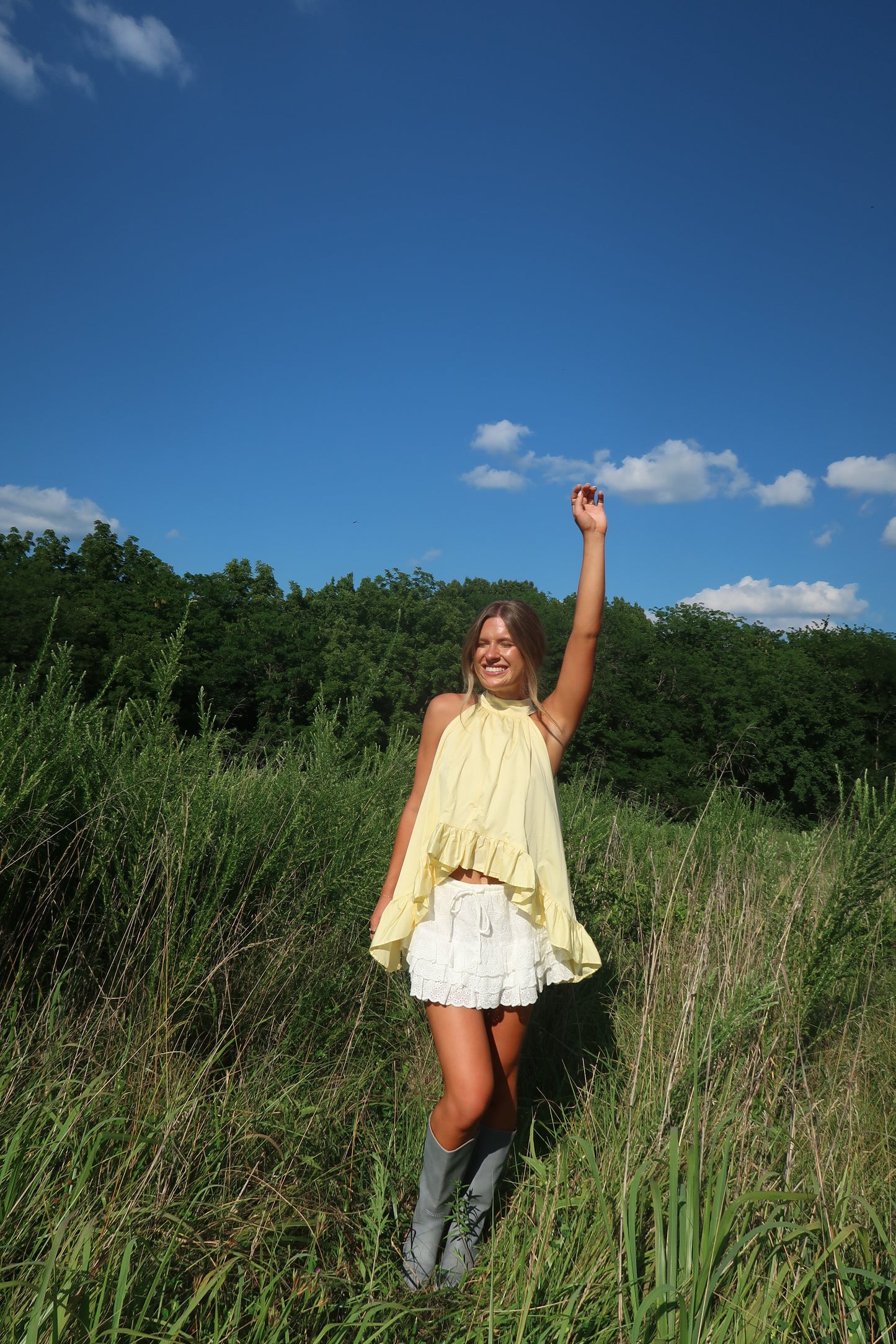 Sunnie Ruffle Halter Top