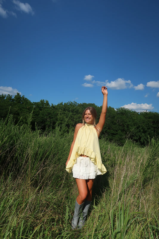 Sunnie Ruffle Halter Top