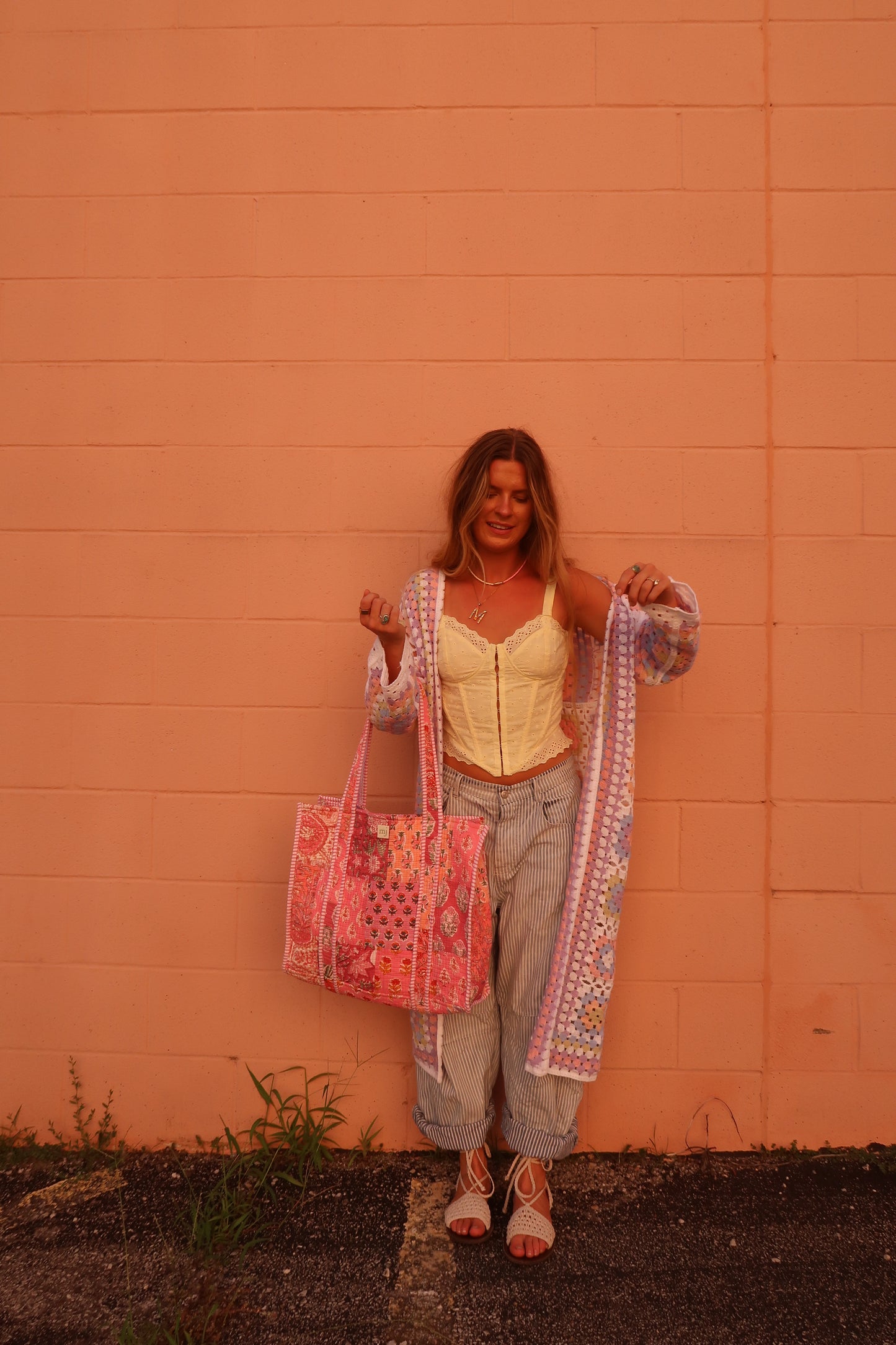 Iris Quilted Tote Bag