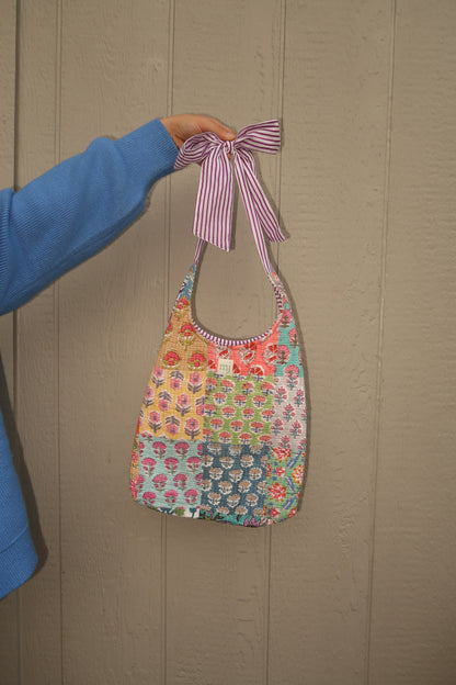 Sally Quilted Bow Purse